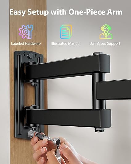📺 Adjustable TV Wall Mount Bracket for 13"-43" Screens 🖥️ | 360° Rotation & Extension 🌟 Space-Saving Design for Perfect Viewing Angles 🔧