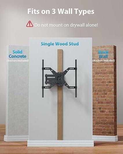 📺 Adjustable TV Wall Mount Bracket for 13"-43" Screens 🖥️ | 360° Rotation & Extension 🌟 Space-Saving Design for Perfect Viewing Angles 🔧