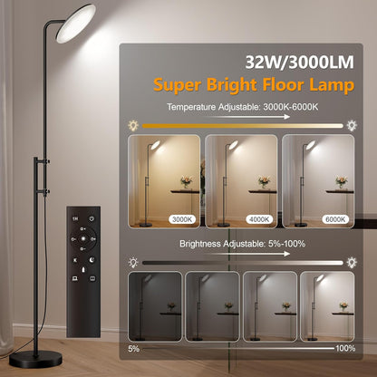 💡 Adjustable Standing Floor Lamp with 350° Rotation 🌟 | Modern Torchiere Lamp for Living Room & Office 🏡 | Dimmable & Stylish Lighting 🌙