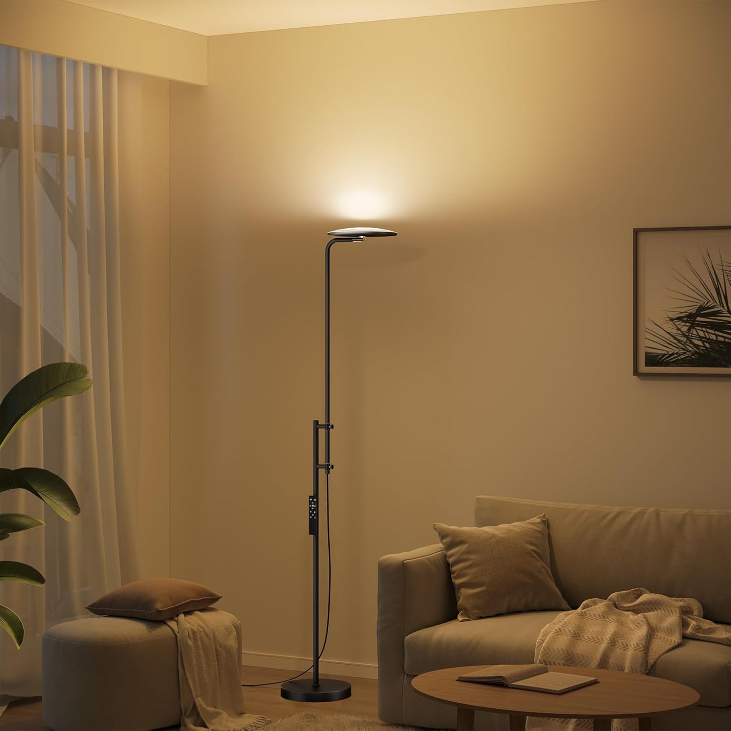 💡 Adjustable Standing Floor Lamp with 350° Rotation 🌟 | Modern Torchiere Lamp for Living Room & Office 🏡 | Dimmable & Stylish Lighting 🌙