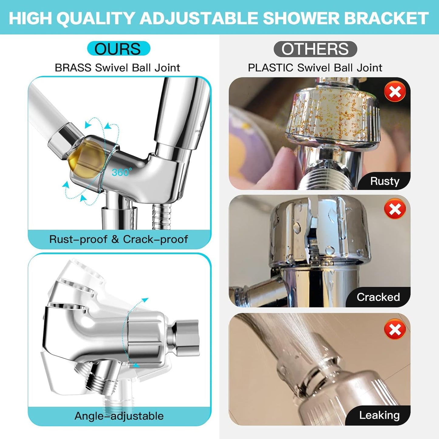 🚿 JDO 6-Setting Handheld Showerhead