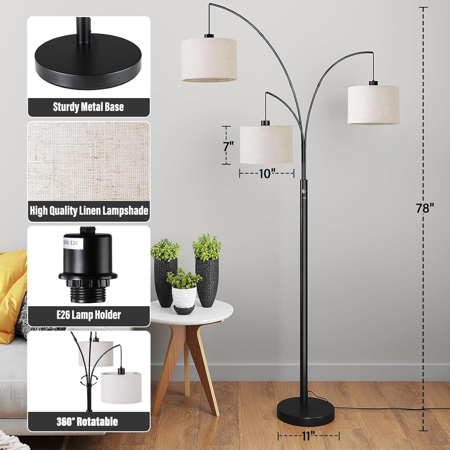 ✨ Standing & Hanging Modern Floor Lamp 🌿 | Mid-Century Style for Bedroom & Living Room 🏡 | Adjustable Height & Soft, Cozy Lighting 🌙