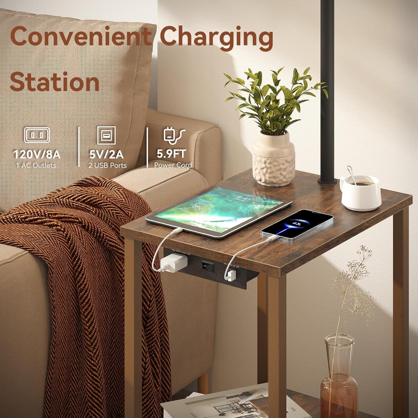 🔋 Multi-Device Charging Station with Shelves 🖥️📱 | Adjustable Temperature Control 🌡️ | Organize & Charge All Your Devices in One Place ⚡